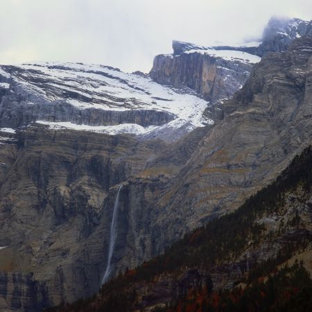 Cascade mountain range in the circus of Gavarnie in the Pyreneesの写真素材