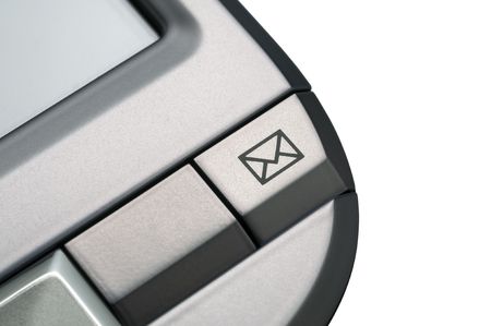 PDA-Personal Data Assistant used for mobile office organization, mail icon detail 