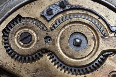 internal gear mechanism with an old pocket watch