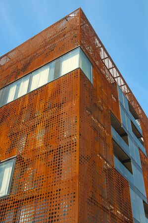 modern building with rusty metal skin modern building with rusty metal skin