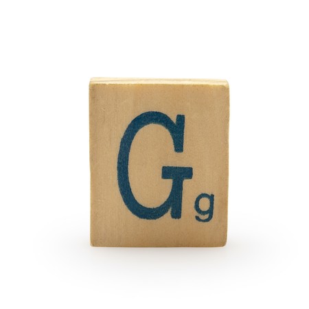 wooden block letter isolatedの写真素材