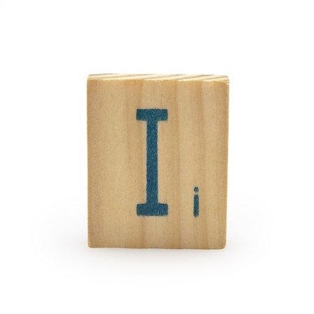 wooden block letter isolatedの写真素材