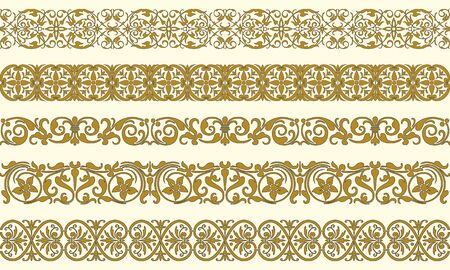 Set of five decorative borders のイラスト素材