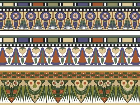 Set of three Egyptian borderのイラスト素材