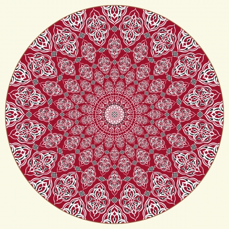 Arabic circular pattern over white background in editable vector fileのイラスト素材