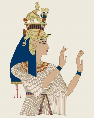 Portrait of Egyptian Queen Taia, wife of Amenophis III of Dynasty XVIIIのイラスト素材