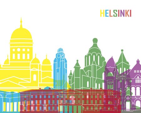 Helsinki skyline pop のイラスト素材
