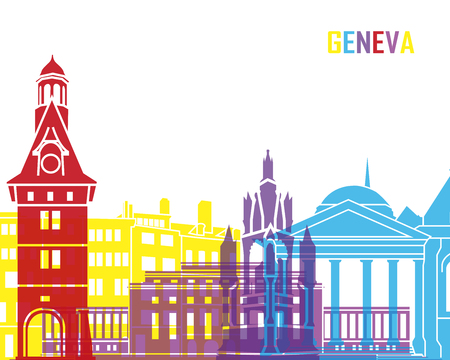 Geneva skyline pop in editable fileのイラスト素材