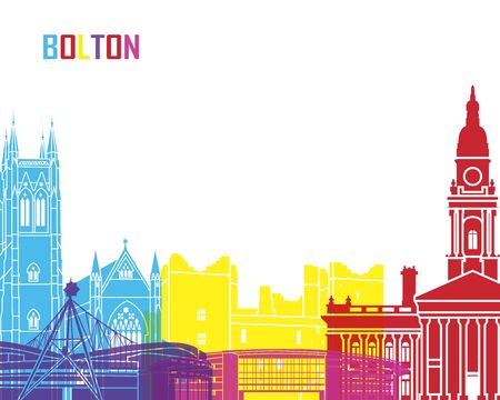 Bolton skyline pop in editable vector fileのイラスト素材