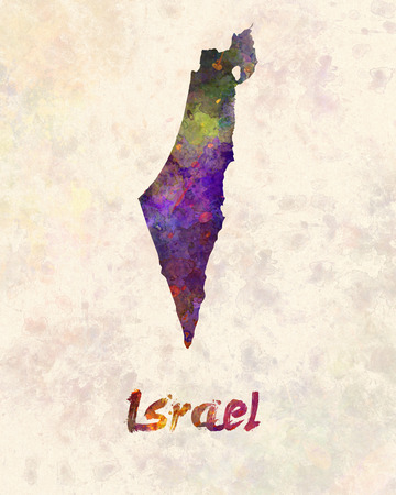 Israel  in watercolorの写真素材