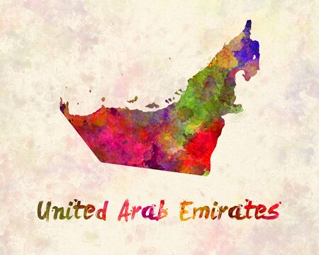United Arab Emirates in watercolorの写真素材