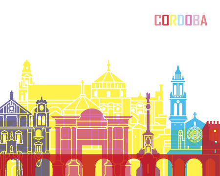 Cordoba skyline pop in editable vector fileのイラスト素材