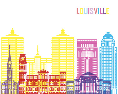 Louisville skyline pop in editable vector file.のイラスト素材