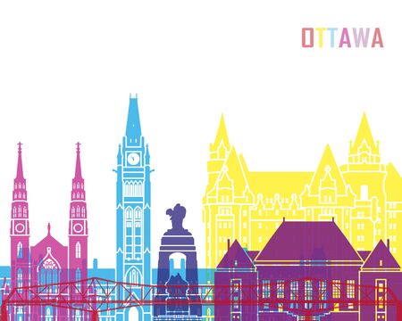 Ottawa V2 skyline pop in editable vector fileのイラスト素材