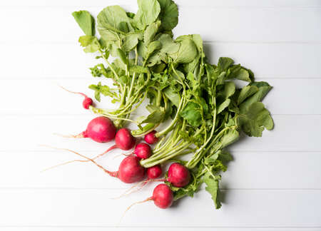 Radish in white tableの写真素材