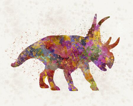 Diabloceratops dinosaur in watercolorの写真素材
