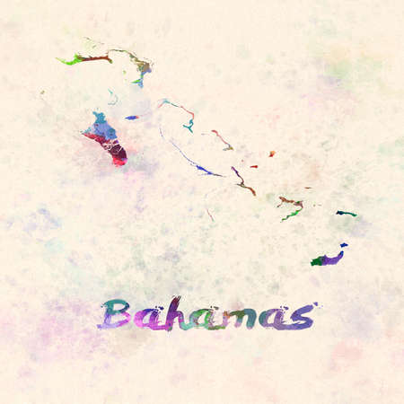Bahamas map in watercolorの写真素材