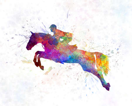 Horse show 06 in watercolorの写真素材