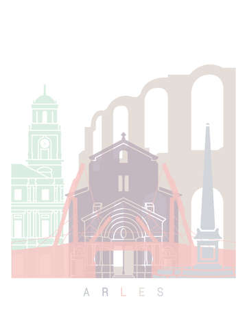ARLES SKYLINE POSTER PASTELの写真素材