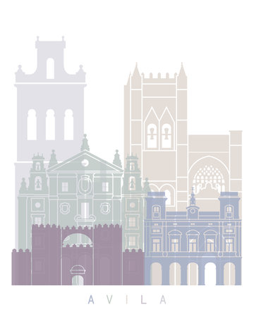AVILA SKYLINE POSTER PASTELの写真素材
