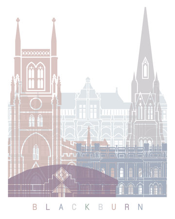 BLACKBURN SKYLINE POSTER PASTELの写真素材