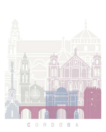 CORDOBA SKYLINE POSTER PASTELの写真素材