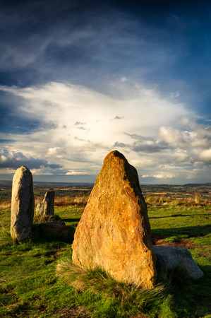 Lord Stones is named after the three iconic stones positioned high on a Bronze Age mound behind the country parkâs cafe, once believed to mark the ancient land boundaries of Lord Duncan, Lord Dudley De Lâisle and Lord Wharton.の写真素材
