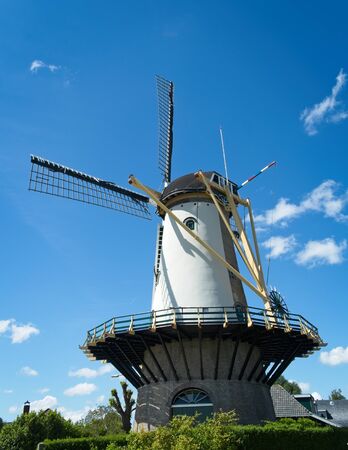 Traditional dutch windmill, Zuidland, Netherlands.の写真素材