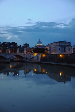 view of rome: tiber river, st.peter's basilica and some other stuffの写真素材