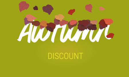 Falling Leaves On the Word "Autumn" Typographic Illustrationのイラスト素材