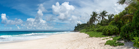Anse Soleil - Paradise beach on tropical island Maheの写真素材