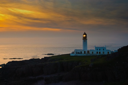 Rua Reidh Lighthouse in evening light (Scotland)のeditorial素材