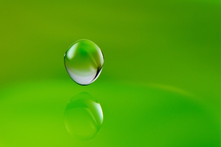 Beautiful macroshot of a falling water drop