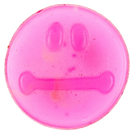 Smiley of gummy candy, isolated on whiteの写真素材