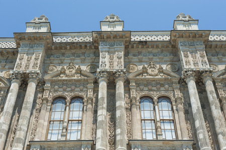 Detail of ottoman architecture at main building in Dolmabahce Palace tourist attraction Istanbul Turkeyのeditorial素材