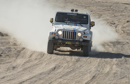 EL GOUNA, EGYPT - APRIL 15TH 2016:  El Gouna Rally Cup desert rally on April 15th 2016 in El Gouna, Egypt. The opening day special time trial stage in El Gounaのeditorial素材