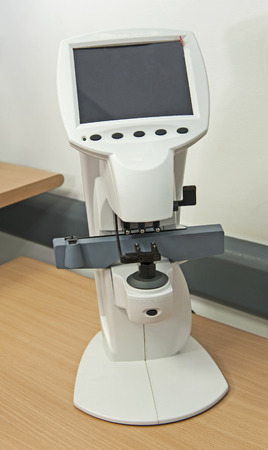 Closeup of hi-tech medical equipment in an opticians clinicの写真素材