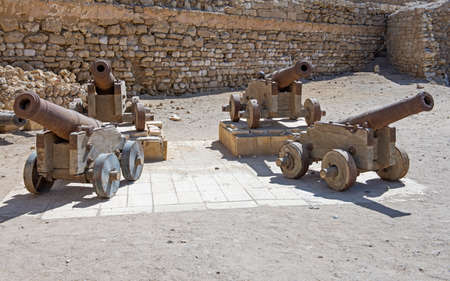 Old abandoned napoleonic canons at an abandoned roman fort in El Quseir Egyptのeditorial素材