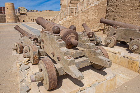 Old abandoned napoleonic canons at an abandoned roman fort in El Quseir Egyptのeditorial素材