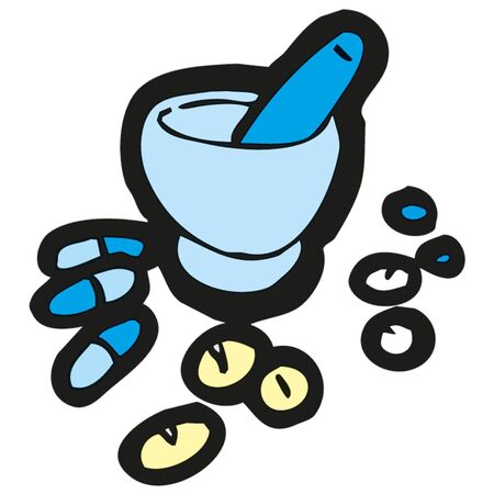 medicines mortar and pestle iconのイラスト素材