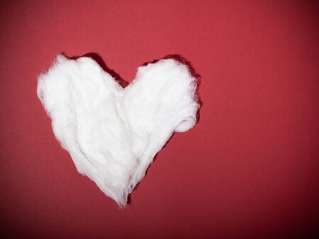 heart made of cotton wool. blank for designers. medicine and healthcareの写真素材