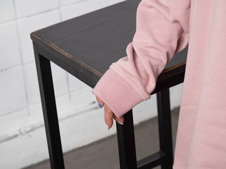 women's fingers in close-up. beautiful outline of a photo of hands. fashion trends in spring 2020の写真素材