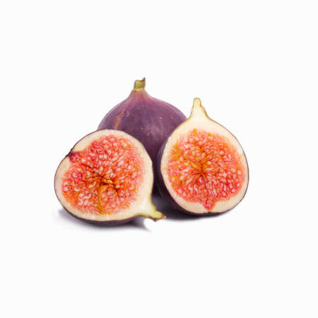 Set of fresh figs isolated on a white backgroundの写真素材