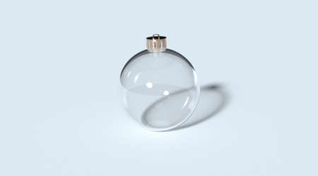Blank glass christmas ball for tree mock up, isolated, 3D renderingの写真素材