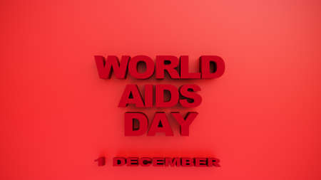 world aids day. 1 december. 3d renderingの写真素材