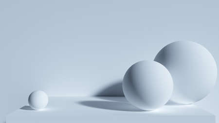 3d rendering. geometric shapes with a shadow on a gray background