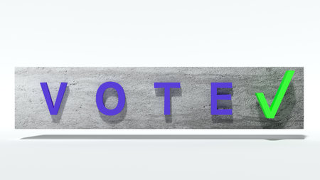 3d blocks with word vote. choice yes. 3D renderingの写真素材