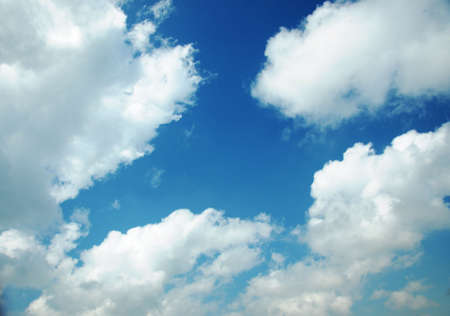 White cloud, blue sky, just after a rain.の写真素材
