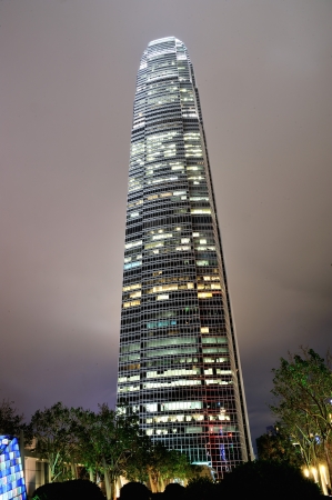 International Financial Building in Hong Kong at Nightのeditorial素材