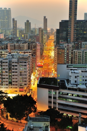 Downtown of Hong Kong, high density, poor area のeditorial素材